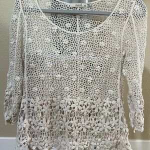 Cream Crochet Lace Top
